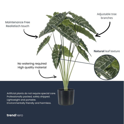 Kunstplant Alocasia - ↕80cm