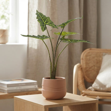 Kunstplant Alocasia Frydek - Olifantsoor - ↕80cm - Ø12cm