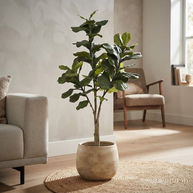 Kunstplant Ficus Lyrata - Tabaksplant - ↕180cm - Ø17cm