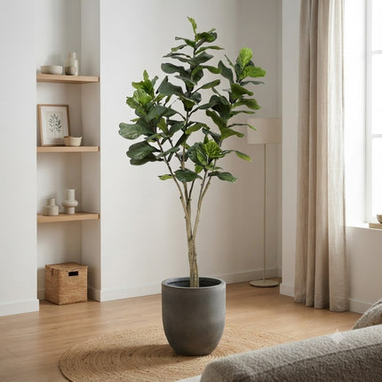 Kunstplant Ficus Lyrara - Tabaksplant - ↕210cm - Ø17cm