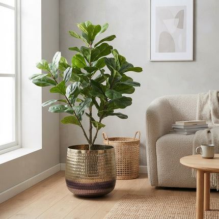 Jenna Gold - ↕38cm - Ø42cm - Gouden Plantenpot Groot
