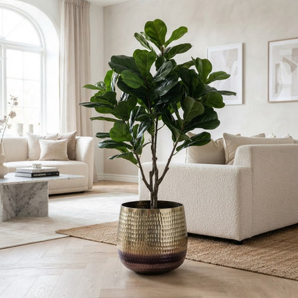 Jenna Gold - ↕38cm - Ø42cm - Gouden Plantenpot Groot