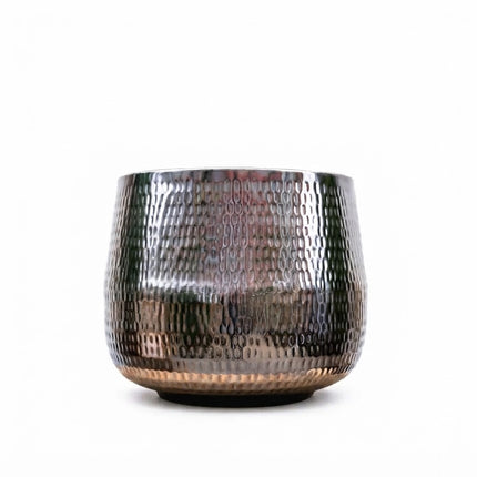 Jenna Lead - ↕38cm - Ø42cm - Plantenpot Groot Zilver