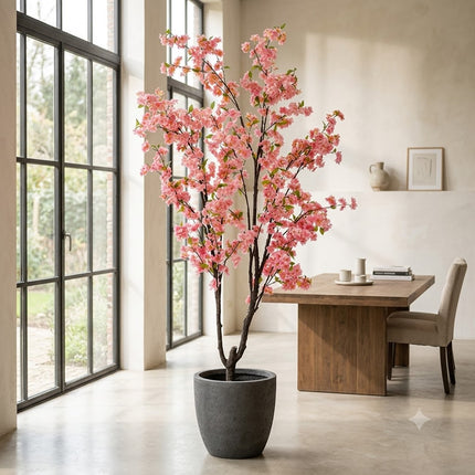Kunstplant Kersenbloesem - Prunus - Roze - ↕210cm