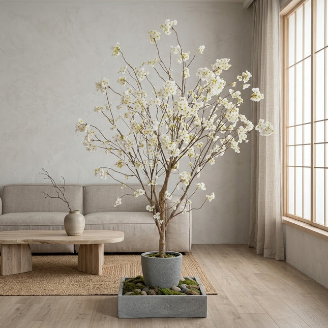 Kunst Bloesem Boom crème - ↕180cm