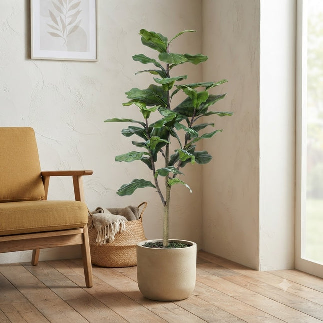 Kunstplant Ficus Lyrata - Tabaksplant - ↕125cm - Ø14cm