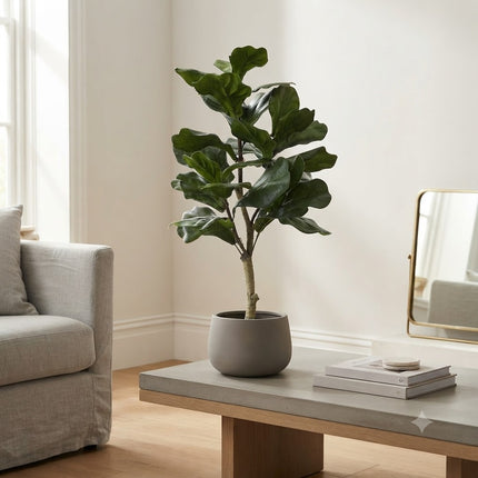 Kunstplant Ficus Lyrata - Tabaksplant - ↕90cm - Ø12cm