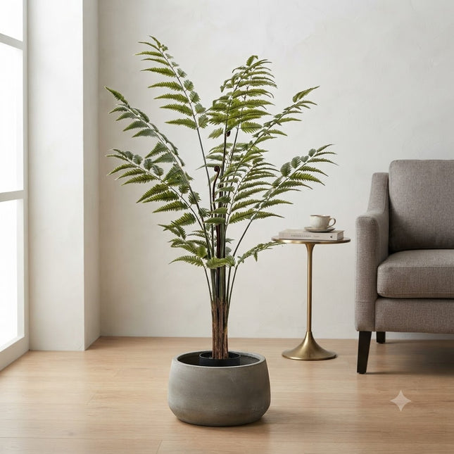 Kunstplant Ledervaren - Rumohra Adiantiformis - ↕150cm - Ø14cm