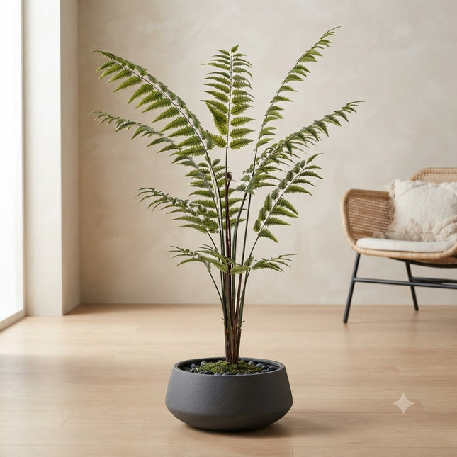 Kunstplant Ledervaren - Rumohra Adiantiformis - ↕180cm - Ø17cm