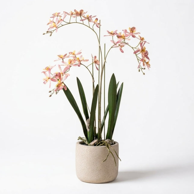 Kunstplant Orchidee Renanthera Roze in pot - ↕56cm