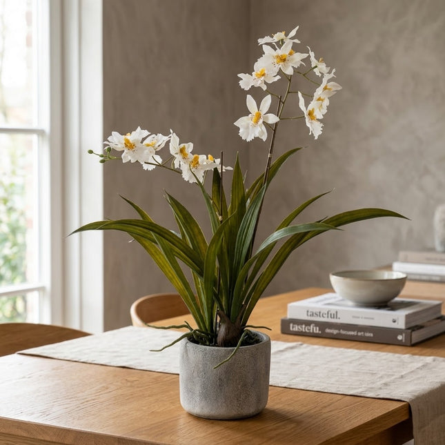 Kunstplant Orchidee - Wit - ↕45cm - Ø16cm