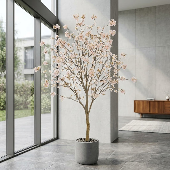 Kunst Bloesem Boom roze - ↕220cm