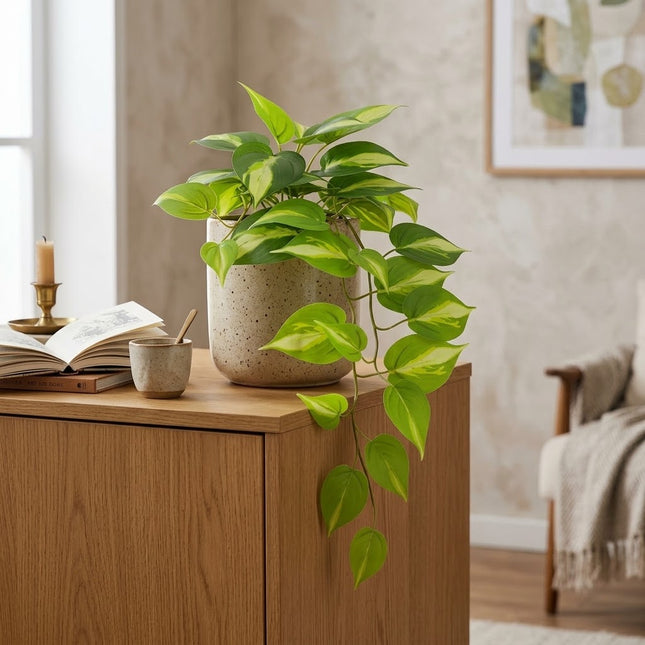 Kunstplant Epipremnum Variegata - ↕37cm - Ø9cm