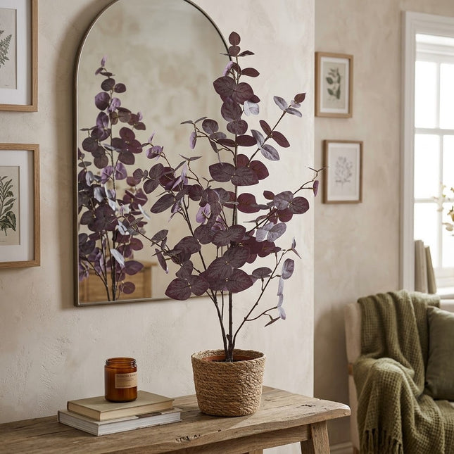 Kunstplant Eucalyptus Paars - ↕86cm