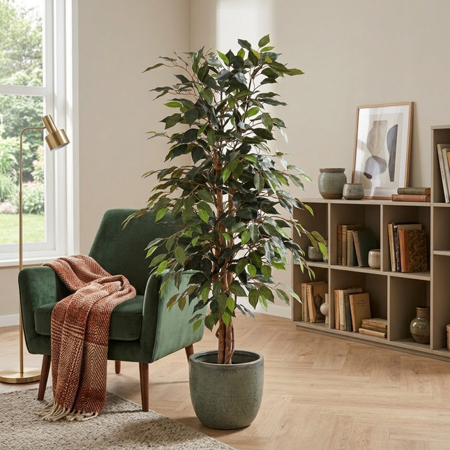 Kunstplant Ficus Benjamina - ↕130cm - Ø17cm