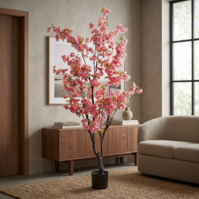 Kunstplant Kersenbloesem - Roze - ↕175cm - Ø15cm