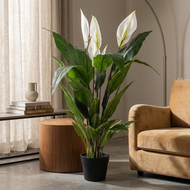 Kunstplant Lepelplant - Spathiphyllum - ↕90cm - Ø15cm