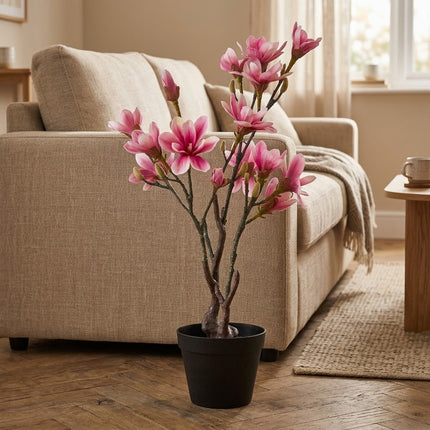Kunstplant Magnoliaboom roze - ↕75cm