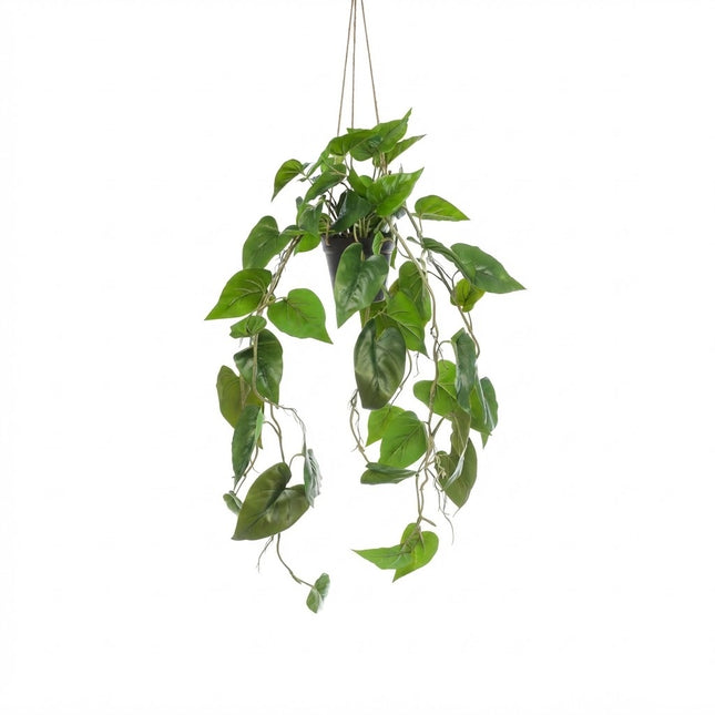 Kunstplant Philodendron Scandens - Klimmende Boomliefhebber - ↕80cm - Ø18cm