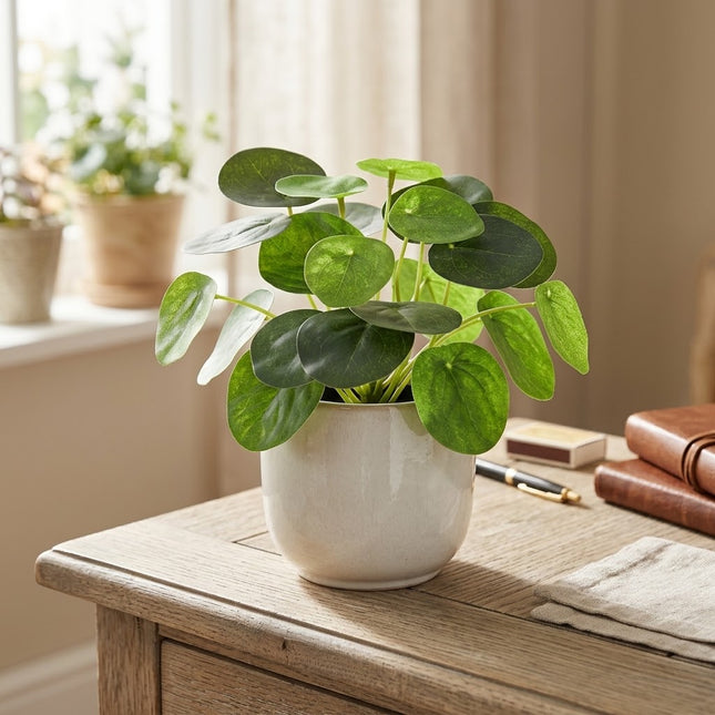 Kunstplant Pannenkoekplant - Pilea peperomioides - ↕17,5cm - Ø9cm