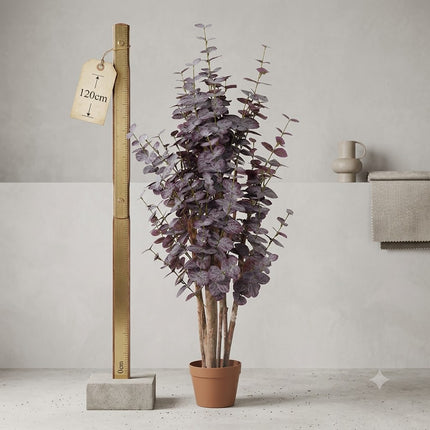Kunstplant Eucalyptus Boom Paars - ↕120cm