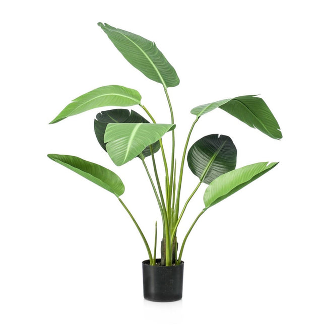 Kunstplant Strelitzia - In zwarte pot - ↕120cm