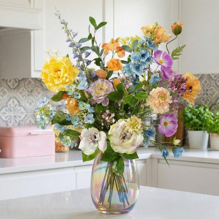 Kunstbloemen boeket - Soft Spring Deluxe - Real Touch - 18 stelen - ↕85cm