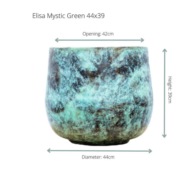 Plantenpot Elisa Mystic Green - ↕39cm - Ø44cm