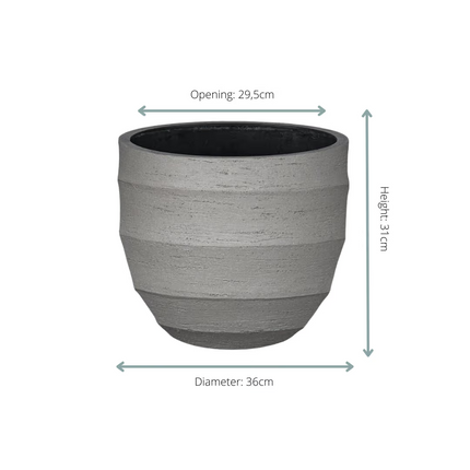 Plantenpot Bordo New Egg Grey - ↕31cm - Ø36cm