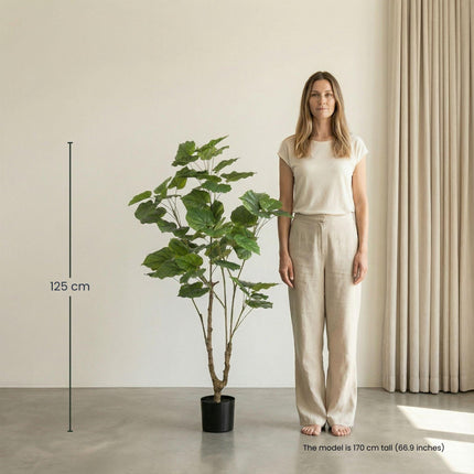 Kunstplant Ficus Umbrella boom - ↕125cm