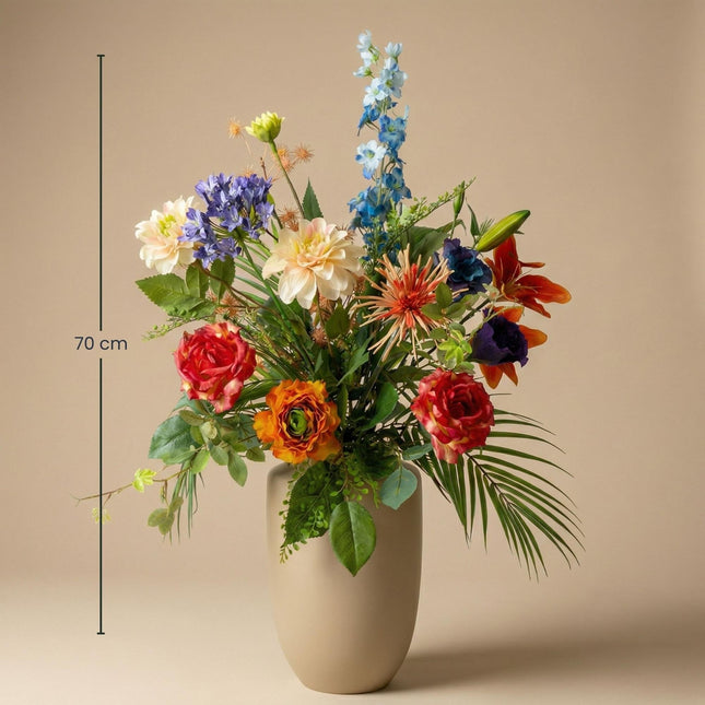 Kunstbloemen Boeket “Colorful Bloom Deluxe” – Real Touch – ↕70cm – 18 Stelen