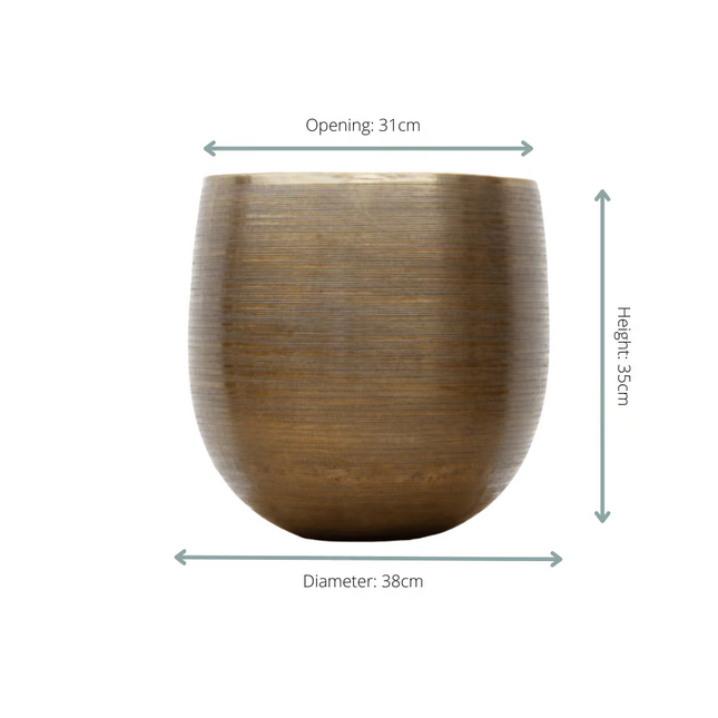Plantenpot Rowen gold - ↕35cm - Ø38cm