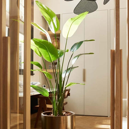 Grote Kunstplant Strelitzia Nicolai - In zwarte pot - ↕180cm