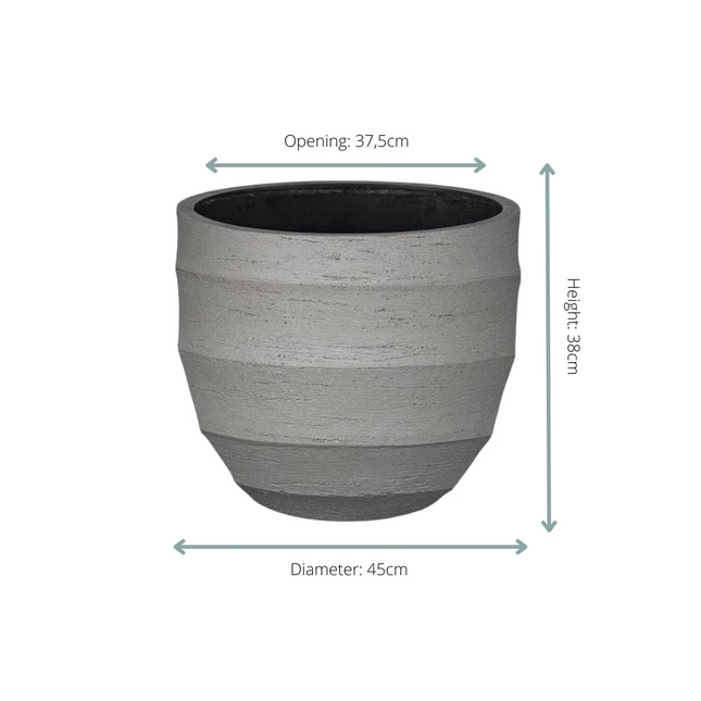 Plantenpot Bordo New Egg Grey - ↕38cm - Ø45cm