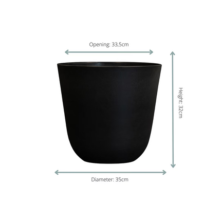 Plantenpot Palermo zwart - ↕32cm - Ø35cm