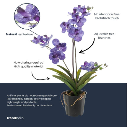 Kunstplant Orchidee Vanda in pot - ↕60cm