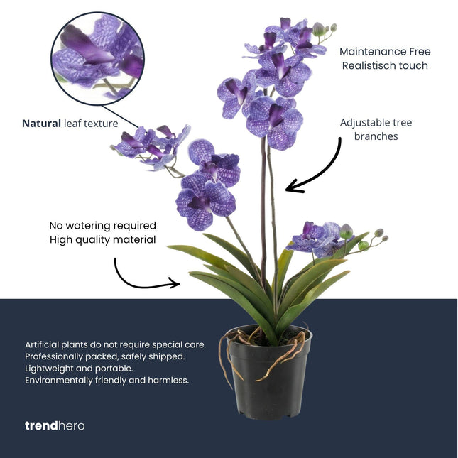 Kunstplant Orchidee Vanda in pot - ↕60cm