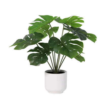 Kunstplant Monstera Deliciosa in witte pot - ↕50cm