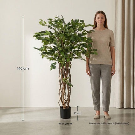 Kunstplant Ficus Liana - Vioolbladplant - ↕140cm