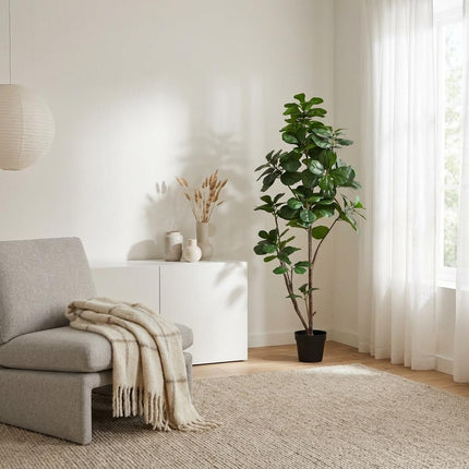 Kunstplant Ficus lyrata vertakt - ↕150cm