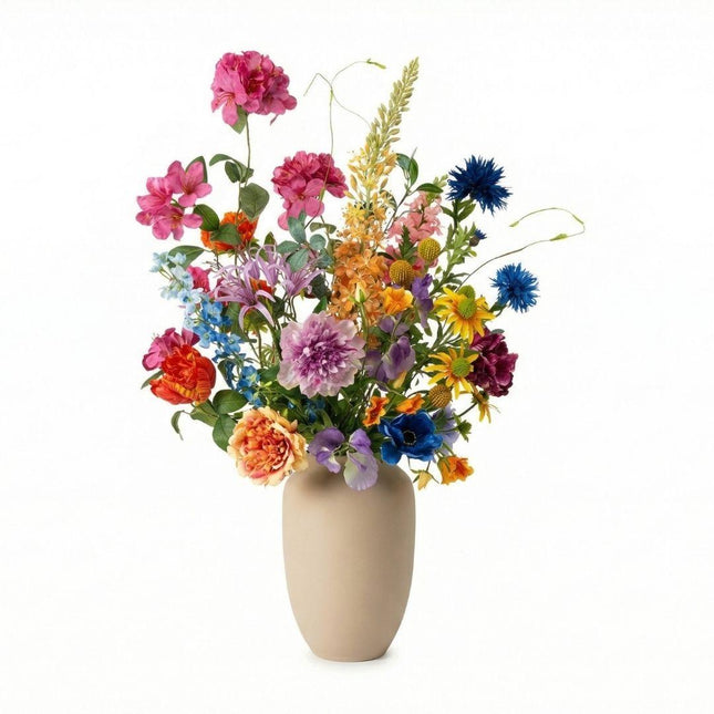 Kunstbloemen boeket - Summer Garden Deluxe - Real Touch - 19 stelen - ↕100 cm - Zijden bloemen