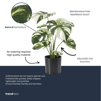 Kunstplant Monstera bush in pot - ↕40cm