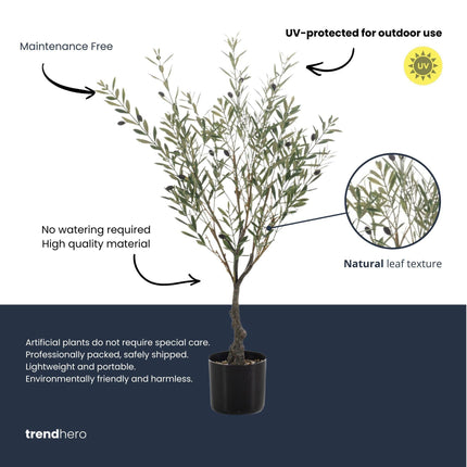 Kunstplant Olijfboom in pot - UV - ↕90 cm