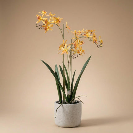 Kunstplant Renanthera Orchidee Geel & Oranje in pot - ↕56cm