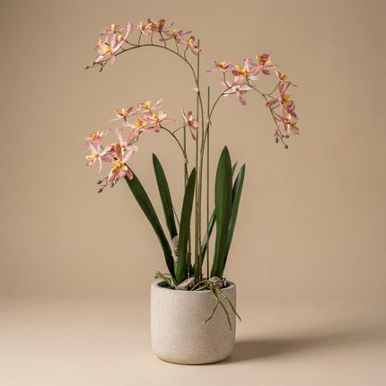 Kunstplant Renanthera Orchidee Roze in pot - ↕56cm