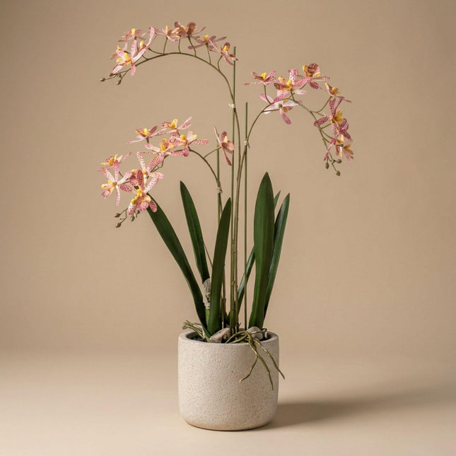Kunstplant Orchidee Renanthera Roze in pot - ↕56cm