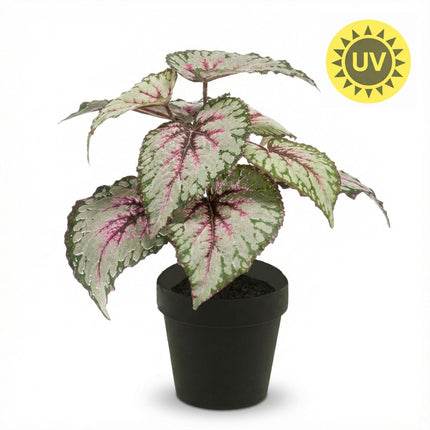 Kunstplant Begonia in pot - ↕26 cm