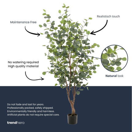 Kunstplant - Eucalyptus boom - ↕140cm