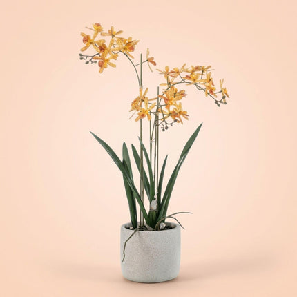 Kunstplant Renanthera Orchidee Geel & Oranje in pot - ↕56cm