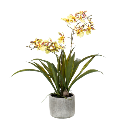 Kunstplant Orchidee - Geel - ↕45cm - Ø16cm